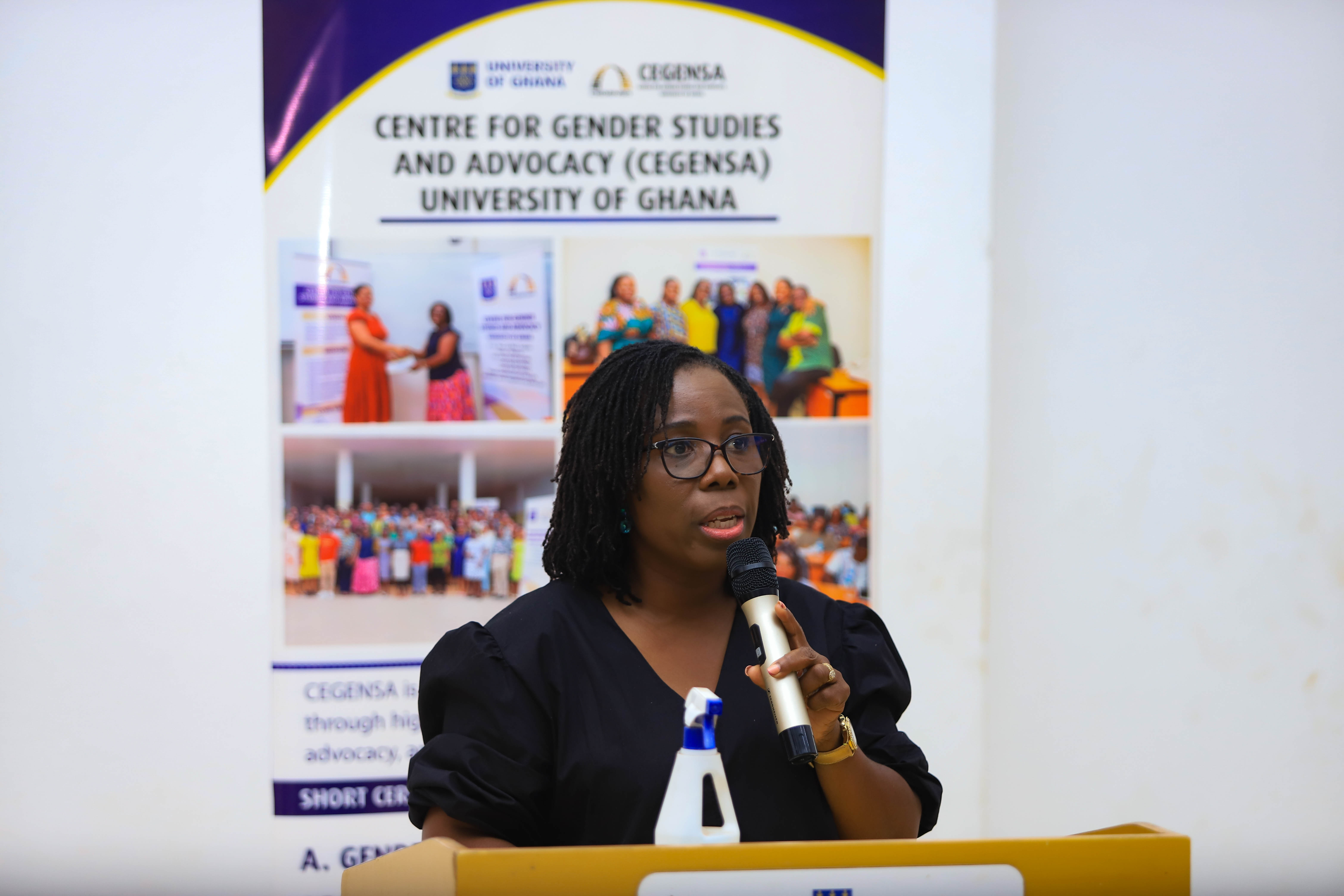 A photo of Dr. Atobrah welcoming participants